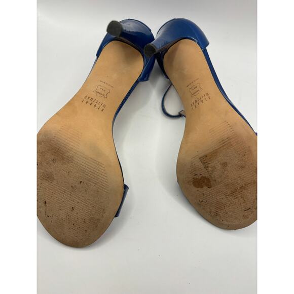 Stuart Weitzman High Heeled Sandals Womens Size 7.5 Blue Open Toe Strappy - Picture 6 of 9